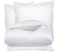 Parure de lit 260x240 satin de coton GRAND HÔTEL 3 pièces blanc
