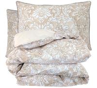 Parure de lit 280x240 cm 50X70 cm Percale de Coton Palazzo Beige 3 pièces