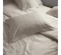 Parure de lit 280x240 cm set 50x70 satin CONCERTO carreaux beige Lin
