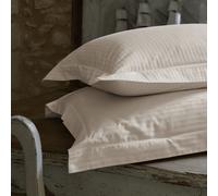 Parure de lit 280x240 cm set 50x70 satin CONCERTO rayures beige Lin