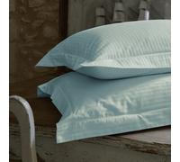 Parure de lit 280x240 cm set 50x70 satin CONCERTO rayures vert Lichen