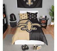 Parure de lit 3 pi ces avec housse de couette et taie d'oreiller FOCO New Orleans Saints NFL Team Color Bed In a Bag