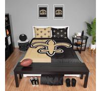 Parure de lit 3 pi ces FOCO New Orleans Saints NFL Team Color Bed In a Bag avec couette