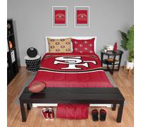 Parure de lit 3 pi ces FOCO San Francisco 49ers NFL avec housse de couette et taie d'oreiller