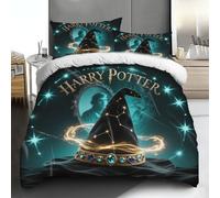 Parure De Lit 3 Pieces (1 Drap + 2 Taies D'oreiller/1 Taie D'oreiller, Pas D'oreiller Ni De Couette Inclus) De La Série Harry Potter Mettant En Vedette Un Choixpeau Magique Dans Un