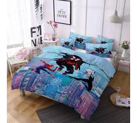 Parure De Lit 3 Pieces 100 % Bambou Naturel Avec Housse De Couette Et Taie D'oreiller Spiderman Et Fermeture Éclair - Literie Douce Et Fraîche, Ideale Pour Les Soins De La Peau Et