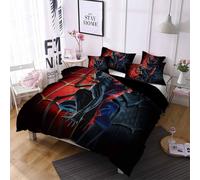 Parure De Lit 3 Pieces 100 % Bambou Naturel Avec Housse De Couette Et Taie D'oreiller Spiderman Et Fermeture Éclair - Literie Douce Et Fraîche, Ideale Pour Les Soins De La Peau Et