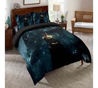 Parure De Lit 3 Pieces 100 % Bambou Naturel Justice League, Housse De Couette Et Taie D'oreiller Superman Avec Fermeture Éclair - Literie Douce Et Fraîche, Parfaite Pour Les Soins