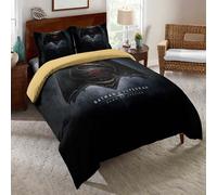 Parure De Lit 3 Pieces 100 % Bambou Naturel Justice League, Housse De Couette Et Taie D'oreiller Superman Avec Fermeture Éclair - Literie Douce Et Fraîche, Parfaite Pour Les Soins