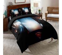 Parure De Lit 3 Pieces 100 % Bambou Naturel Justice League, Housse De Couette Et Taie D'oreiller Superman Avec Fermeture Éclair - Literie Douce Et Fraîche, Parfaite Pour Les Soins