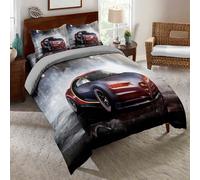 Parure De Lit 3 Pieces 100 % Bambou Naturel Justice League, Housse De Couette Et Taie D'oreiller Superman Avec Fermeture Éclair - Literie Douce Et Fraîche, Parfaite Pour Les Soins