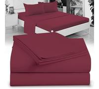 Parure de lit 3 pièces 100 % microfibre brossée double, extra douce et infroissable, poches profondes de 38,1 cm, 99,1 x 203,2 cm, idéale pour les dortoirs, les hôpitaux et très grand lit divisé (lit