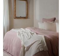 Parure de lit 3 pièces 260x240 cm et 65x65 cm mousseline de coton MILOS rose