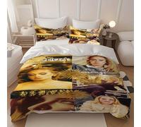 Parure De Lit 3 Pieces Adele Golden Moments - Decoration D'intérieur Quatre Saisons, Convient Pour Chambre À Coucher, Dortoir, Chambre D'amis, Sans Rembourrage Inclus, 1 Housse De