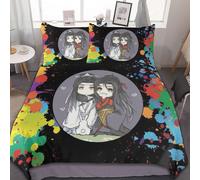 Parure De Lit 3 Pieces Adjzepuo Mo Dao Zu Shi, Motif Humoristique, 228 X 228 Cm, Avec Housse De Couette Et 2 Taies D'oreiller.