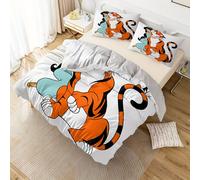 Parure De Lit 3 Pieces Aladdin Cartoon Pour La Fête Des Mères, Polyvalente Pour Toutes Les Saisons, Pour Chambre À Coucher, Chambre D'amis (1 Housse De Couette + 2 Taies D'oreiller