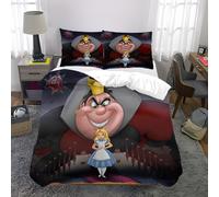 Parure De Lit 3 Pieces Alice Au Pays Des Merveilles - Comprend 1 Housse De Couette Et 2 Taies D'oreiller, Confort Ultra Doux Pour La Chambre Ou La Chambre D'amis, Design De Dessin