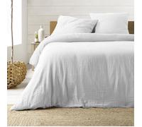 Douceur d'intérieur, Parure 3 Pièces (260 x 240 cm) Angelia Blanc, Gaze de Coton