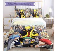 Parure De Lit 3 Pieces Assassination Classroom Avec Housse De Couette Et Fermeture Comprenant 1 Housse De Couette Et 2 Taies D'oreiller, Housse De Couette Douce Et Confortable Pour