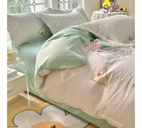 Parure de lit 3 pièces avec housse de couette en coton doux et confortable à imprimé floral frais, comprenant une housse de couette, une fermeture éclair et deux taies d'oreiller, rose 1, complet