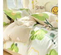 Parure de lit 3 pièces avec housse de couette en coton doux et confortable à imprimé floral frais, comprenant une housse de couette, une fermeture éclair et deux taies d'oreiller, rose 1, complet