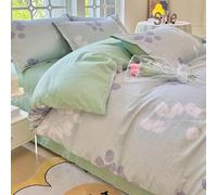 Parure de lit 3 pièces avec housse de couette en coton doux et confortable à imprimé floral frais, comprenant une housse de couette, une fermeture éclair et deux taies d'oreiller, rose 1, complet