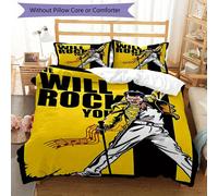 Parure De Lit 3 Pieces Avec Housse De Couette Et 2 Taies D'oreiller, Ideal Pour Une Chambre À Coucher Toutes Saisons, Un Dortoir, Un Lit Queen Freddie Pour Mercu