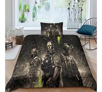 Parure De Lit 3 Pieces Avec Housse De Couette Et 2 Taies D'oreiller Motif Personnages Du Jeu Modern Warfare