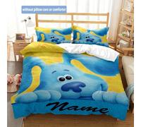 Parure De Lit 3 Pieces Avec Housse De Couette Et 2 Taies D'oreiller, Motif Pistas Da Blue, Personnalisable, Pour Toutes Les Saisons