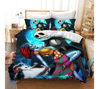 Parure De Lit 3 Pieces Avec Housse De Couette Et Imprime Dessin Anime Jack Skellington Pour Lit Double