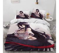 Parure De Lit 3 Pieces Avec Housse De Couette Et Motif Dessin Anime Albedo Devil Girl Pour Garçons Et Filles