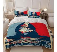 Parure De Lit 3 Pieces Avec Housse De Couette Et Portrait De Saladin - Parure De Lit D'hiver Confortable, Ideal Pour Le Jour De L'an, La Saint-Valentin, En Toutes Saisons, Fermetur