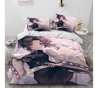 Parure De Lit 3 Pieces Avec Housse De Couette Et Poster Butterfly-Shinobu, Décoration D'ambiance De Chambre, Périphériques D'anime