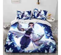 Parure De Lit 3 Pieces Avec Housse De Couette Et Poster Butterfly-Shinobu, Décoration D'ambiance De Chambre, Périphériques D'anime