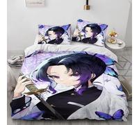 Parure De Lit 3 Pieces Avec Housse De Couette Et Poster Butterfly-Shinobu, Décoration D'ambiance De Chambre, Périphériques D'anime