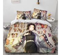 Parure De Lit 3 Pieces Avec Housse De Couette Et Poster Butterfly-Shinobu, Décoration D'ambiance De Chambre, Périphériques D'anime