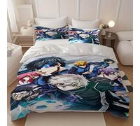 Parure De Lit 3 Pieces Avec Housse De Couette Et Taie D'oreiller, Motif Blue Lock Art, Sans Rembourrage, 1 Housse De Couette + 2 Taies D'oreiller, Pour Le Jour De L'indépendance, N