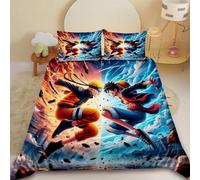 Parure De Lit 3 Pieces Avec Housse De Couette Et Taie D'oreiller Naruto Uzumaki Naruto, Motif Dessin Anime, Pour Chambre D'enfant Ou De Garçon