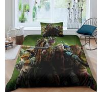 Parure De Lit 3 Pieces Avec Housse De Couette Et Taies D'oreiller Imprimées En 3d Tortues Ninja, Personnages De Dessins Animes, Super Douce, Facile D'entretien, Pour Lit Simple. 1