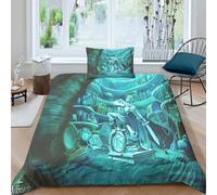 Parure De Lit 3 Pieces Avec Housse De Couette Et Taies D'oreiller Imprimées En 3d Tortues Ninja, Personnages De Dessins Animes, Super Douce, Facile D'entretien, Pour Lit Simple. 1
