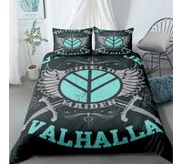 Parure de lit 3 pièces avec housse de couette rétro et mythologie nordique, symbole mystique, viking, celtique, arbre de vie, galaxie, pour adolescents et adultes (couleur 13, super king size : 220 x