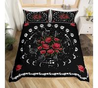 Parure de lit 3 pièces avec housse de couette style viking nordique, galaxie celtique, style rustique, mythologie mystique, pour adolescents et adultes, décoration de chambre (couleur 8, lit super