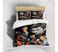 Parure De Lit 3 Pieces Avec Nom Personnalisé Johnny Hallyday, Housse De Couette Et 2 Taies D'oreiller, Ideal Pour Toutes Les Saisons, Decoration De Chambre, Decoration De Noël