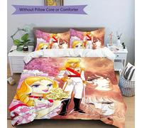 Parure De Lit 3 Pieces Avec Nom Personnalisé Lady Oscar, Housse De Couette Et Fermeture, Comprenant 1 Housse De Couette Et 2 Taies D'oreiller, Housse De Couette Douce Et Confortabl