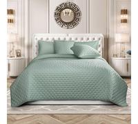 Parure de lit 3 pièces de luxe avec couvre-lit matelassé à motif en relief pour toutes les saisons, ensemble de literie réversible en microfibre douce et légère pour décor de chambre, couvre-lit