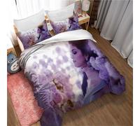Parure De Lit 3 Pieces En Microfibre 135 X 200 Cm Avec Housse De Couette Selena Gomez, Douce Et Moelleuse, Avec Fermeture Éclair, Photo