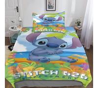 Parure De Lit 3 Pieces En Microfibre Avec Housse De Couette Et Taie D'oreiller À Imprimé 3d, Motif Stitch, Pour Homme, Femme Et Enfant, Pour Lit Simple