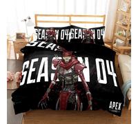 Parure De Lit 3 Pieces En Microfibre Pour 2 Personnes, Housse De Couette Apex Legends Girafe Avec Fermeture Éclair, Hero