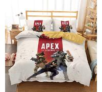 Parure De Lit 3 Pieces En Microfibre Pour 2 Personnes, Housse De Couette Apex Legends Girafe Avec Fermeture Éclair, Hero