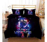 Parure De Lit 3 Pieces En Microfibre Pour 2 Personnes, Housse De Couette Apex Legends Girafe Avec Fermeture Éclair, Hero